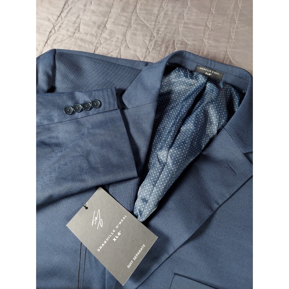 SHAQUILLE O'NEAL Blazer Mens 52R Navy Sport Coat Two Button Suit Jacket $300 NWT